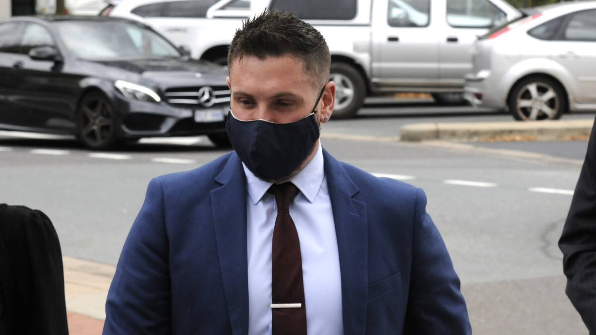 Scott White arrives at the ACT Supreme Court on the day of his sentencing. Picture: Blake Foden