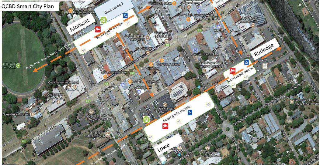A bird's eye view of the proposed changes to the Queanbeyan CBD. Photo: QPRC