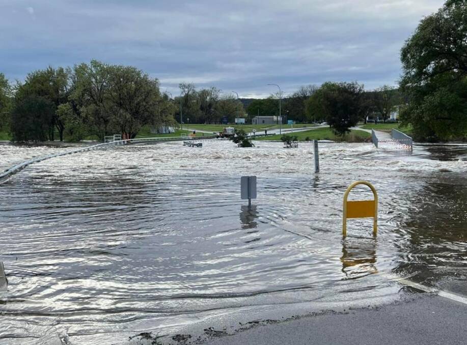 Flooding in Queanbeyan over the weekend. Picture Kristy McBain/ Facebook. 