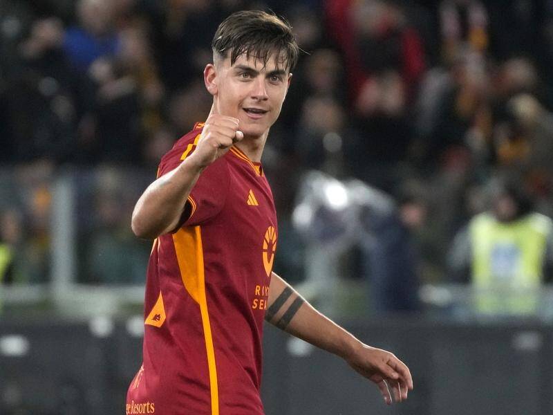Argentine striker Paulo Dybala has scored all three goals for Roma in a 3-2 win over Torino. (AP PHOTO)