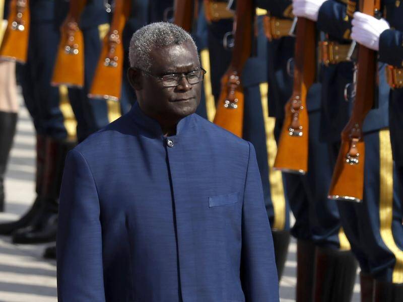 Solomon Islands Prime Minister Manasseh Sogavare signed the deal with China during a week-long visit (AP PHOTO)