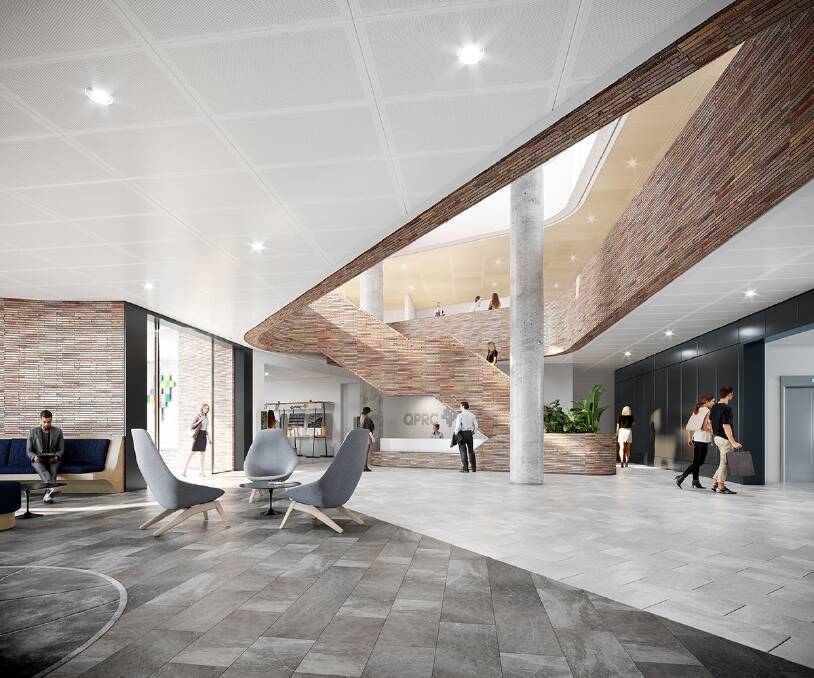 Rendering of QCCP foyer. Photo: Supplied.